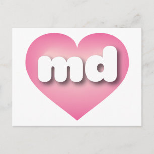 Carte Postale Coeur fondu rose du Maryland - I love md