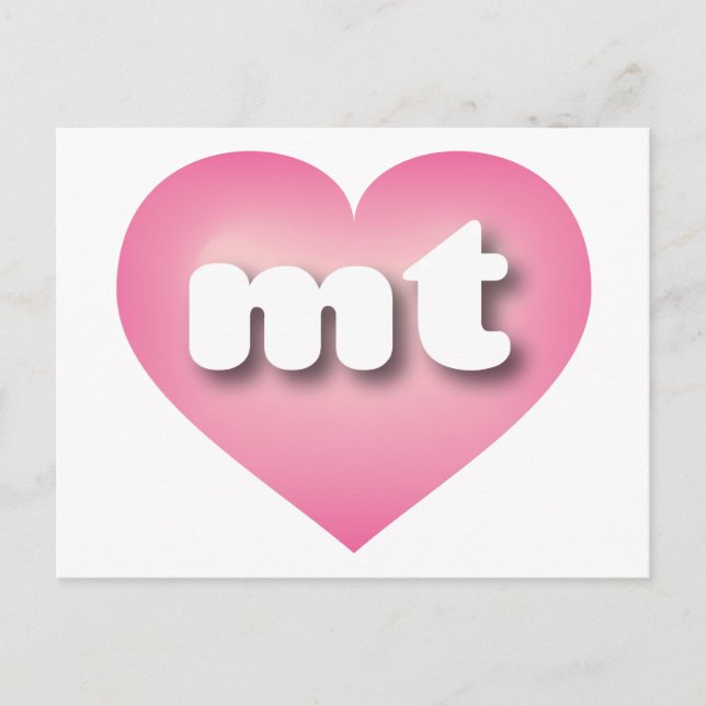 Carte Postale Coeur fondu rose du Montana - I love mt (Devant)