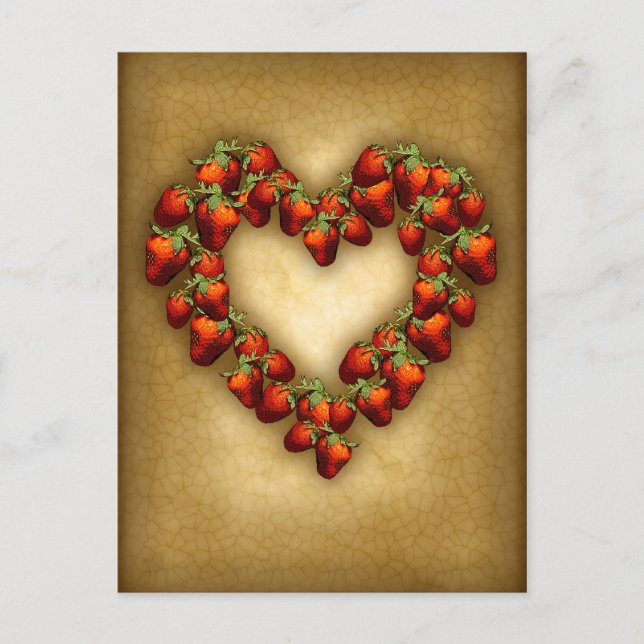 Carte Postale Coeur fraise (Devant)