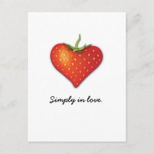 Carte Postale Coeur fraise