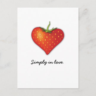 Carte Postale Coeur fraise