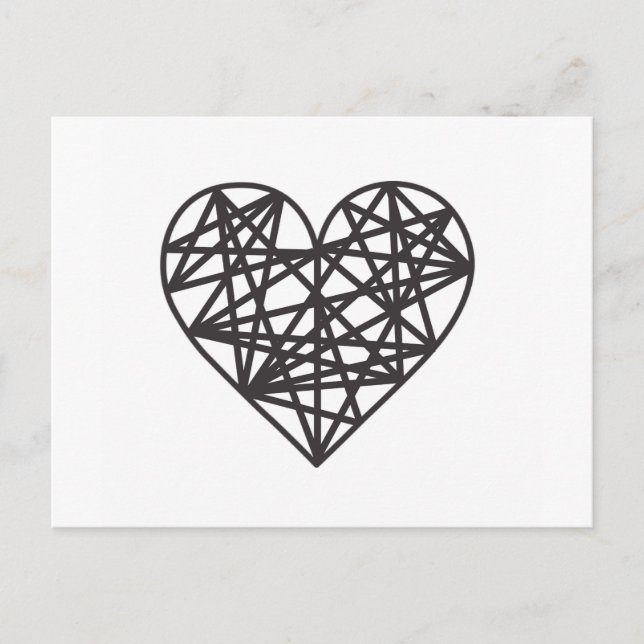 Carte Postale Coeur géométrique (Devant)