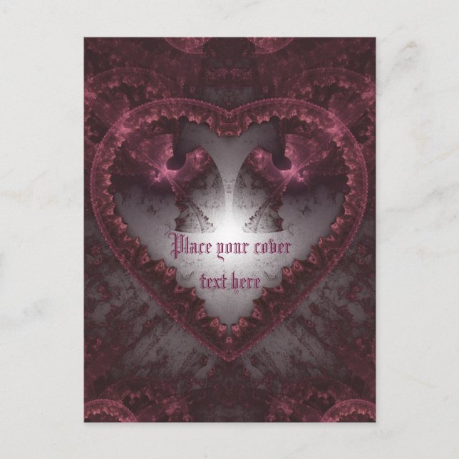 Carte Postale Coeur gothique pourpre 001 (Devant)
