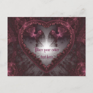 Carte Postale Coeur gothique pourpre 001