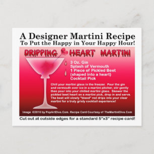 Carte postale Coeur Halloween Martini Recette