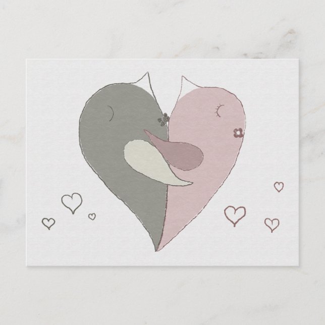 Carte Postale Coeur Inséparable (Devant)