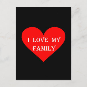 Carte Postale Coeur J'Aime Ma Famille