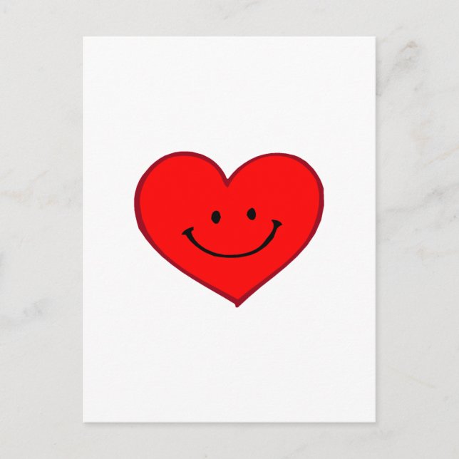 Carte Postale Coeur (Joyeux visage) (Devant)