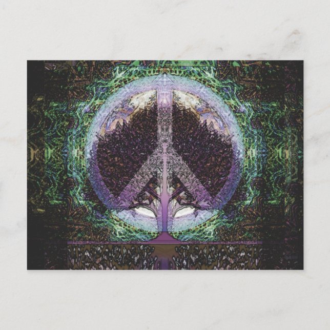 Carte Postale Coeur Mandala de l'arbre de la paix (Devant)