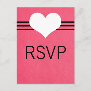 Carte postale Coeur moderne RSVP, rose