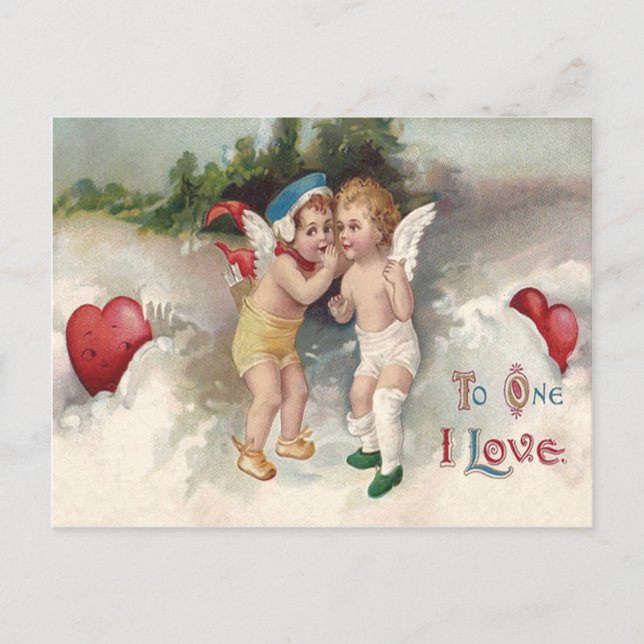 Carte Postale Coeur mou Neige Cherub Angel (Devant)