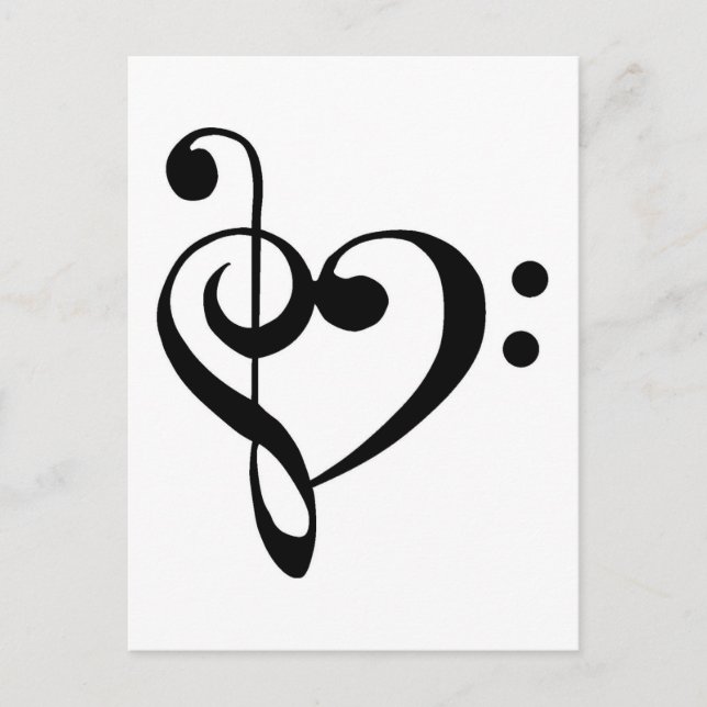 Carte Postale Coeur musical (Devant)