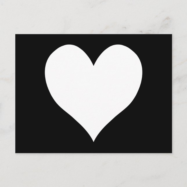 Carte Postale Coeur noir et blanc (Devant)