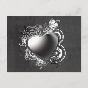 Carte postale Coeur Noir Gothique