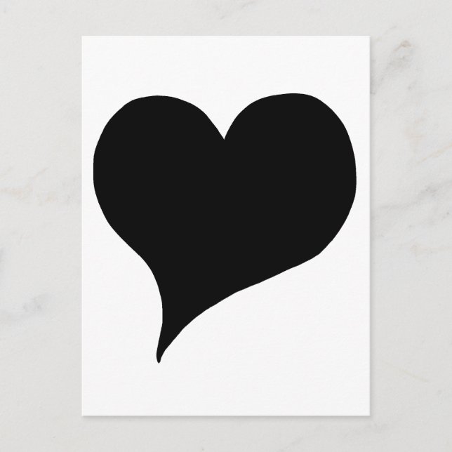 Carte Postale Coeur noir stylisé (Devant)