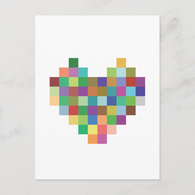 Carte Postale Coeur Pixel (Devant)