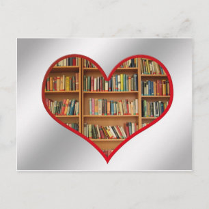 Carte Postale Coeur plein de livres