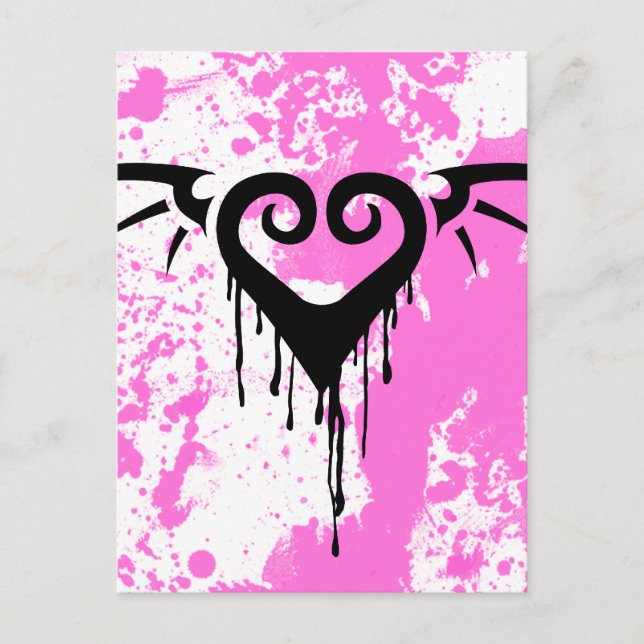 Carte Postale coeur romantique (Devant)