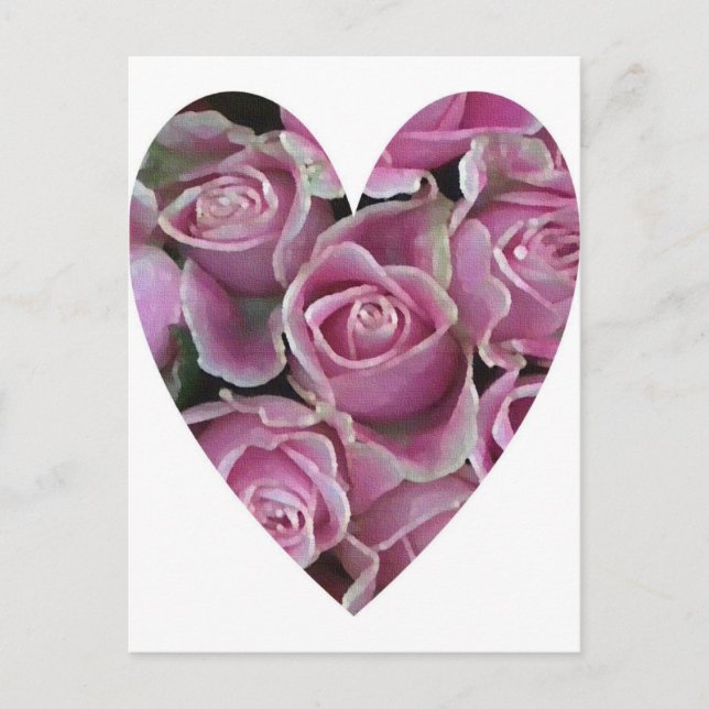 Carte Postale Coeur rose (Devant)