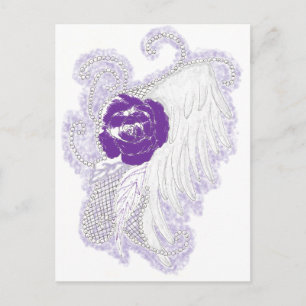 Carte Postale Coeur rose pourpre