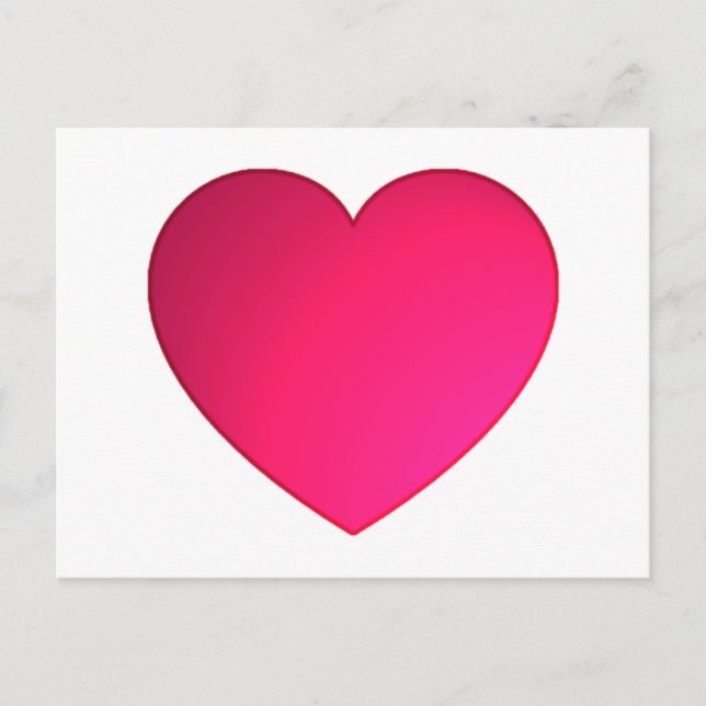 Carte Postale Coeur rouge cerise brillant (Devant)