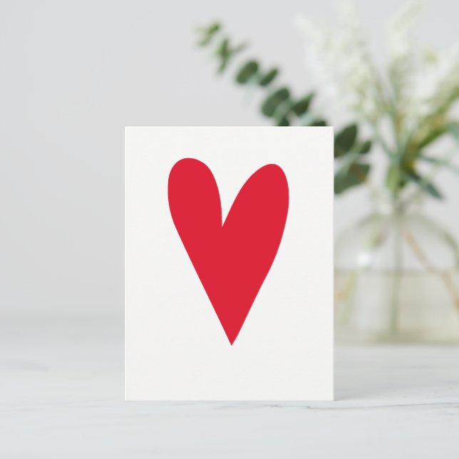 Carte Postale Coeur rouge mignon (Debout devant)