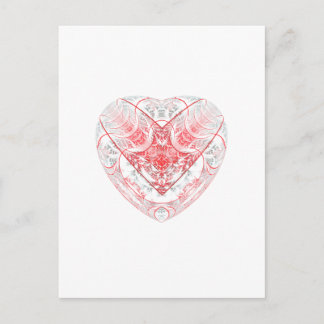 Carte Postale Coeur saignant blanc