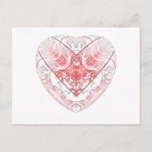 Carte Postale Coeur saignant blanc