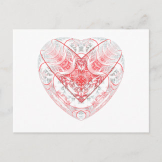 Carte Postale Coeur saignant blanc