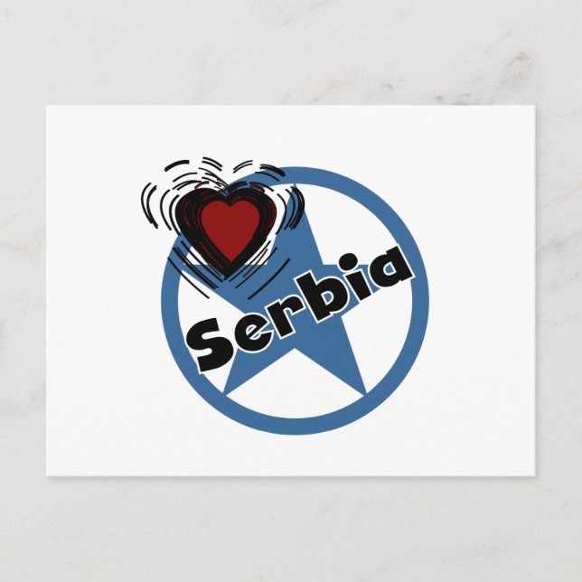Carte Postale Coeur Serbie (Devant)