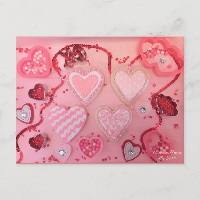 Carte Postale Coeur Sucre Cookies par Gourmet Traitements par Ca (Devant)