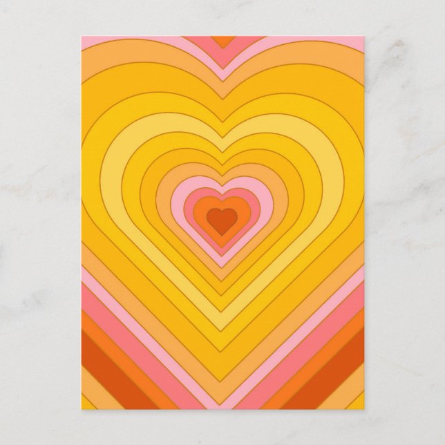 Carte Postale Coeur super à couche rétro (Devant)