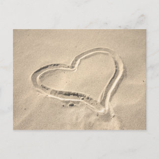 Carte Postale Coeur sur sable