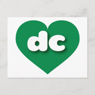 Carte Postale coeur vert dc - J'aime dc