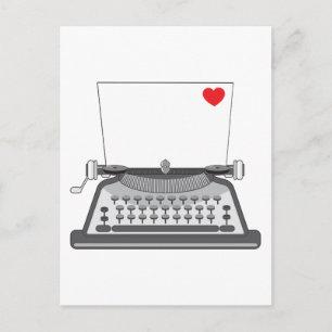 Carte Postale Coeur vieille machine à écrire