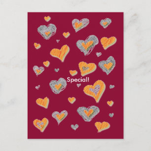 Carte postale Coeurs à main spéciale