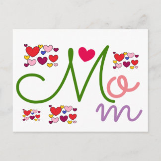 Carte Postale Coeurs adorables Maman mignonne