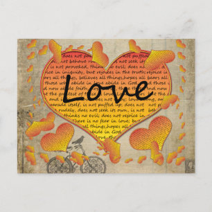 Carte Postale Cœurs Amour 1 Corinthiens 13
