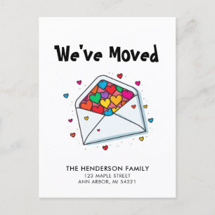 Carte Postale Coeurs amusants Nouvelle maison Faire-part mobile