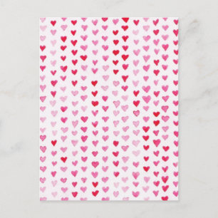 Carte Postale Coeurs aquarelle