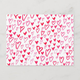 Carte Postale Coeurs aquarelle   Love Words Motif IV