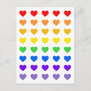 Carte Postale Cœurs arc-en-ciel 