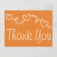Cœurs blancs et orange Merci pour votre mariage d'