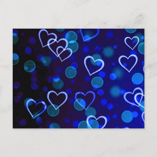 Carte postale Coeurs bleus