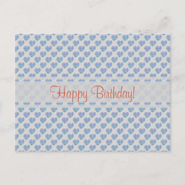 Carte Postale Coeurs bleus Joyeux anniversaire ! (Devant)