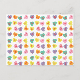 Carte postale Coeurs bonbons Conversation