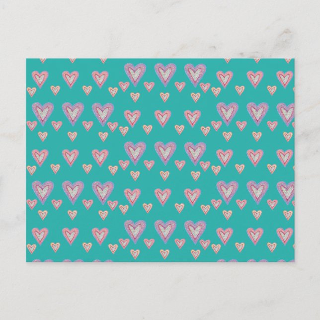 Carte postale coeurs, coeurs points (Devant)