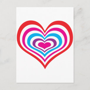 Carte Postale Coeurs concentrés
