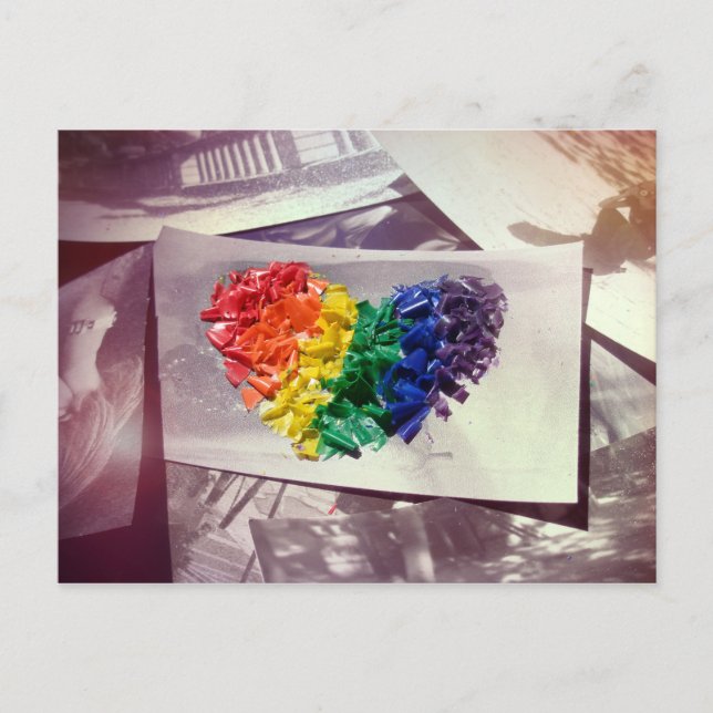 Carte Postale Coeurs (Crayon Love) (Devant)