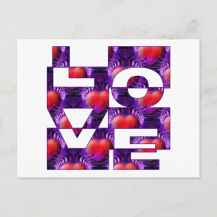 CARTE POSTALE COEURS D'AMOUR